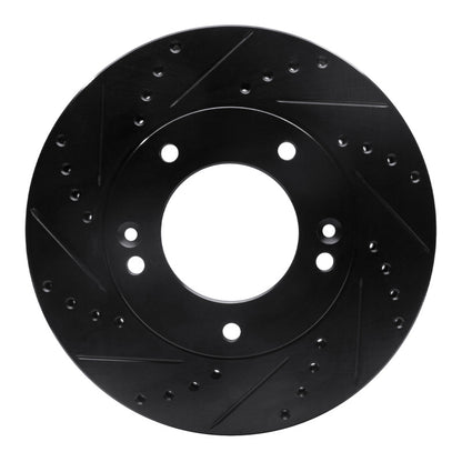 R1 Concepts R1 03-06 Kia Sorento Front Left Drilled & Slotted Black Brake Rotor