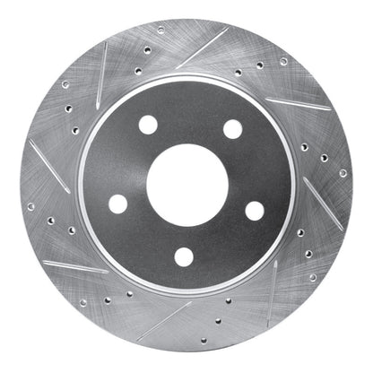 R1 Concepts R1 08-12 Jeep J8 Front Left Drilled & Slotted Silver Brake Rotor