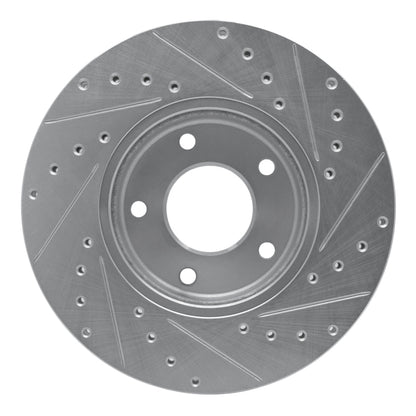 R1 Concepts R1 97-03 Jaguar XJ8 Front Left Drilled & Slotted Silver Brake Rotor
