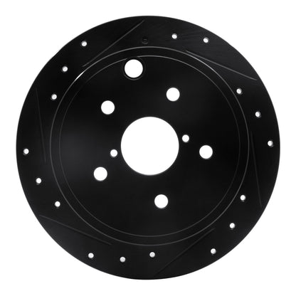 R1 Concepts R1 15-21 Subaru WRX Rear Left Drilled & Slotted Black Brake Rotor