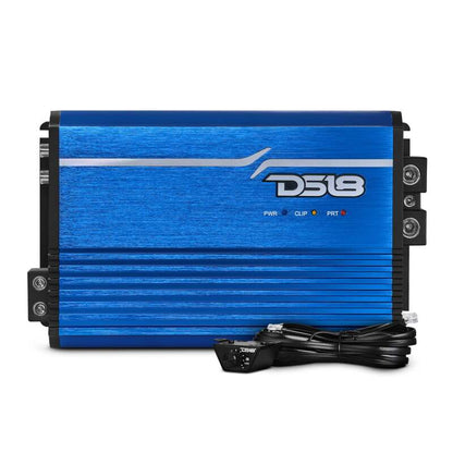 DS18 1-Channel Amp Class D Full-Range Monoblock 2500 Watts RMS/1ohm Blue