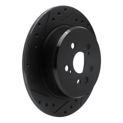 R1 Concepts R1 90-93 Toyota Celica Rear Left Drilled & Slotted Black Brake Rotor