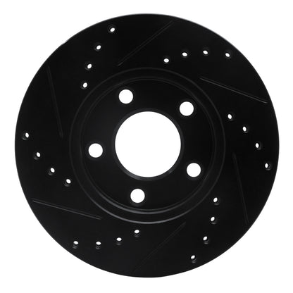 R1 Concepts R1 94-04 Ford Mustang Front Right Drilled & Slotted Black Brake Rotor
