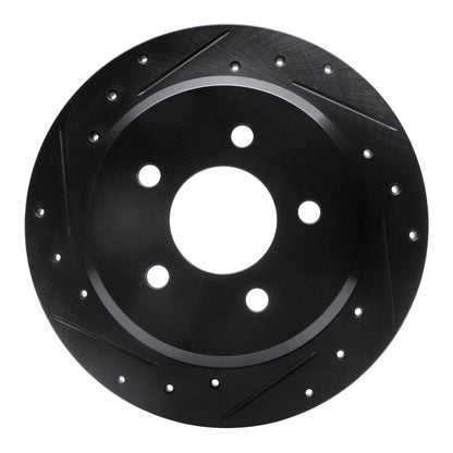 R1 Concepts R1 96-02 Ford Crown Victoria Rear Left Drilled & Slotted Black Brake Rotor