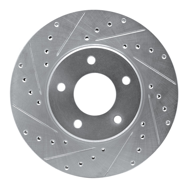 R1 Concepts R1 97-03 Jaguar XJ8 Front Left Drilled & Slotted Silver Brake Rotor