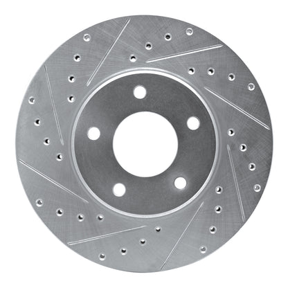 R1 Concepts R1 97-03 Jaguar XJ8 Front Left Drilled & Slotted Silver Brake Rotor
