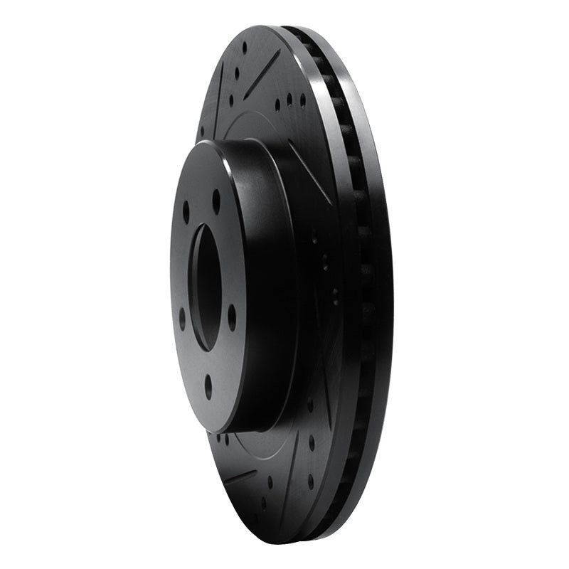 R1 Concepts R1 98-04 Chrysler 300M Front Left Drilled & Slotted Black Brake Rotor