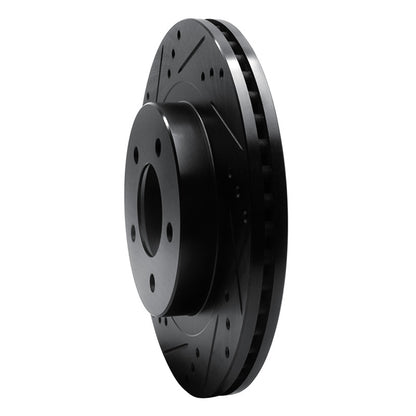 R1 Concepts R1 98-04 Chrysler 300M Front Left Drilled & Slotted Black Brake Rotor