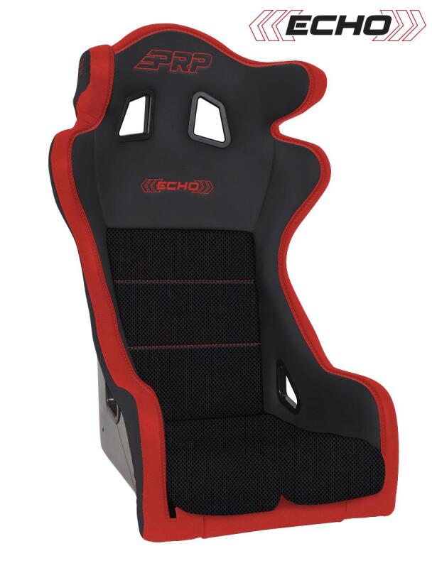 PRP Seats PRP Echo Composite Seat- Black/Red (PRP Red Outline/Delta Red- Red Stitching)