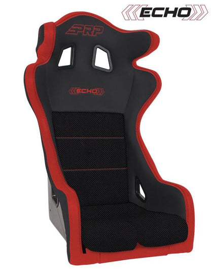 PRP Seats PRP Echo Composite Seat- Black/Red (PRP Red Outline/Delta Red- Red Stitching)