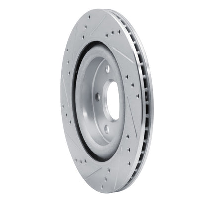 R1 Concepts R1 06-08 Jaguar S-Type Rear Right Drilled & Slotted Silver Brake Rotor