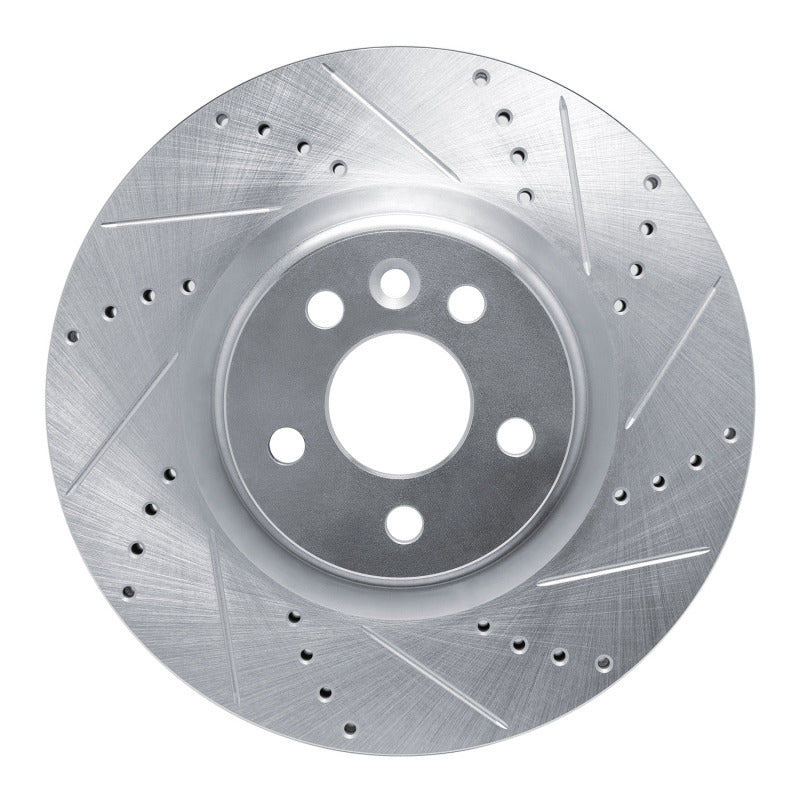 R1 Concepts R1 15-19 Jaguar E-Pace Front Right Drilled & Slotted Silver Brake Rotor