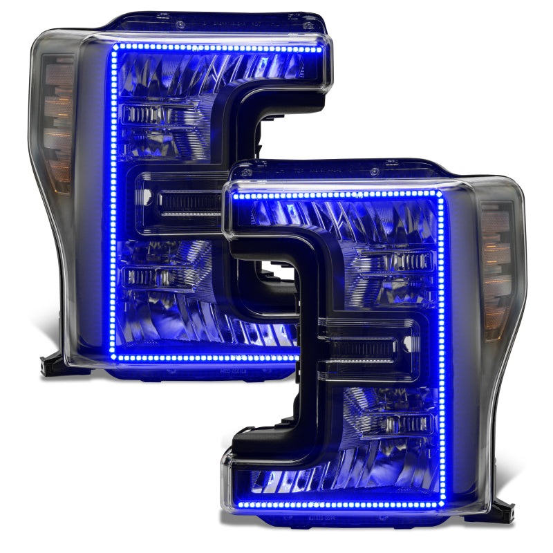ORACLE Lighting Oracle 17-19 Ford F-250 SD Dynamic Pre-Assembled Headlights - Halogen - Black Edition -