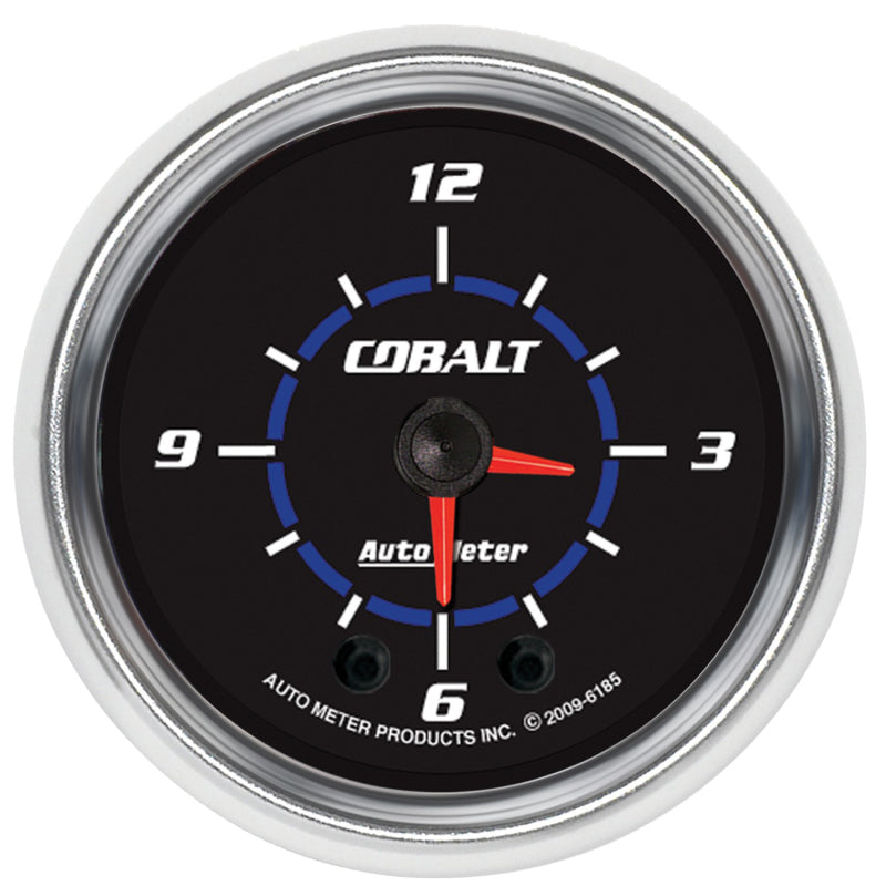 Autometer Cobalt 2-1/16in 12 Hour Analog Clock
