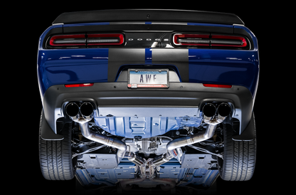 AWE Tuning 2017+ Dodge Challenger 5.7L Track Edition Exhaust - Diamond Black Quad Tips
