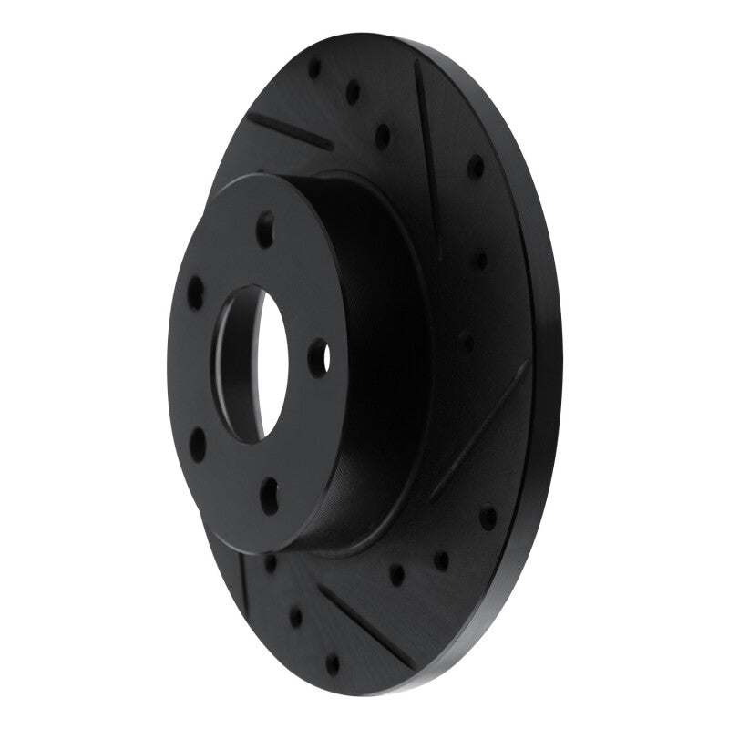 R1 Concepts R1 84-87 Pontiac Fiero Rear Right Drilled & Slotted Black Brake Rotor