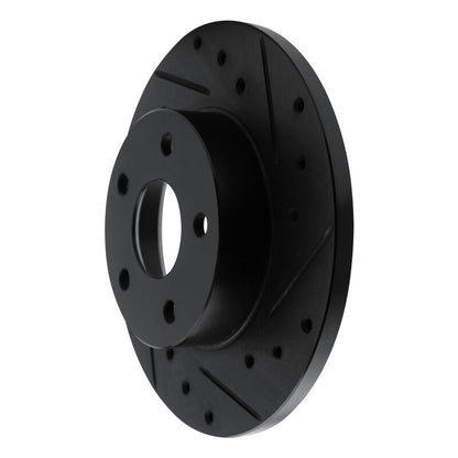 R1 Concepts R1 84-87 Pontiac Fiero Rear Right Drilled & Slotted Black Brake Rotor