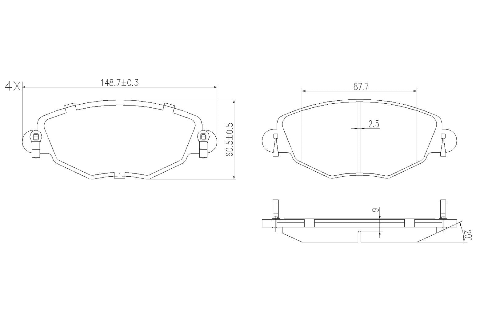 BOGAP F8210101 Brake Pad Set, Disc Brake