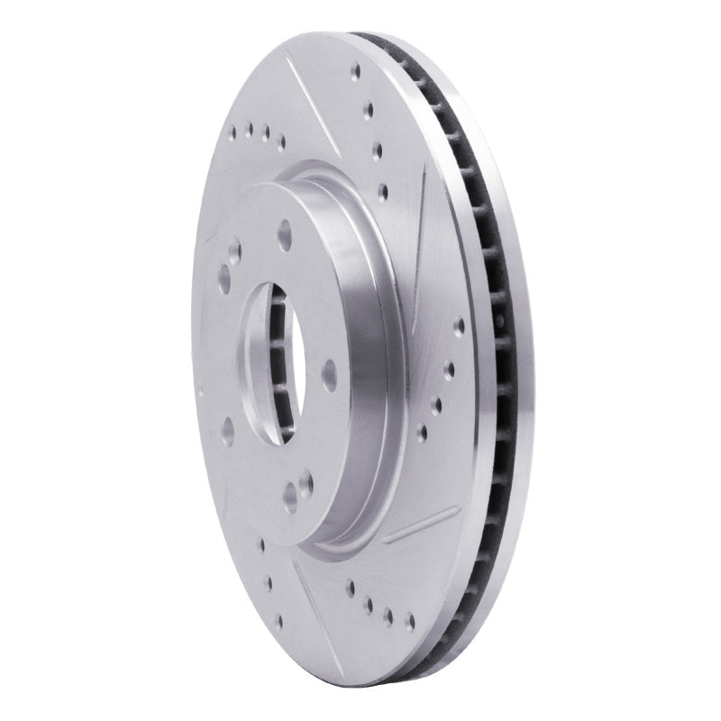 R1 Concepts R1 01-05 Hyundai SANTA FE Front Right Drilled & Slotted Silver Brake Rotor