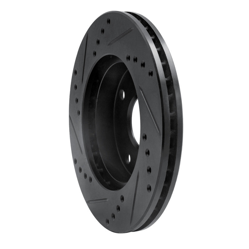 R1 Concepts R1 04-10 Chevrolet Optra (Mexico) Front Right Drilled & Slotted Black Brake Rotor