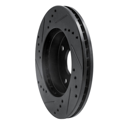 R1 Concepts R1 04-10 Chevrolet Optra (Mexico) Front Right Drilled & Slotted Black Brake Rotor