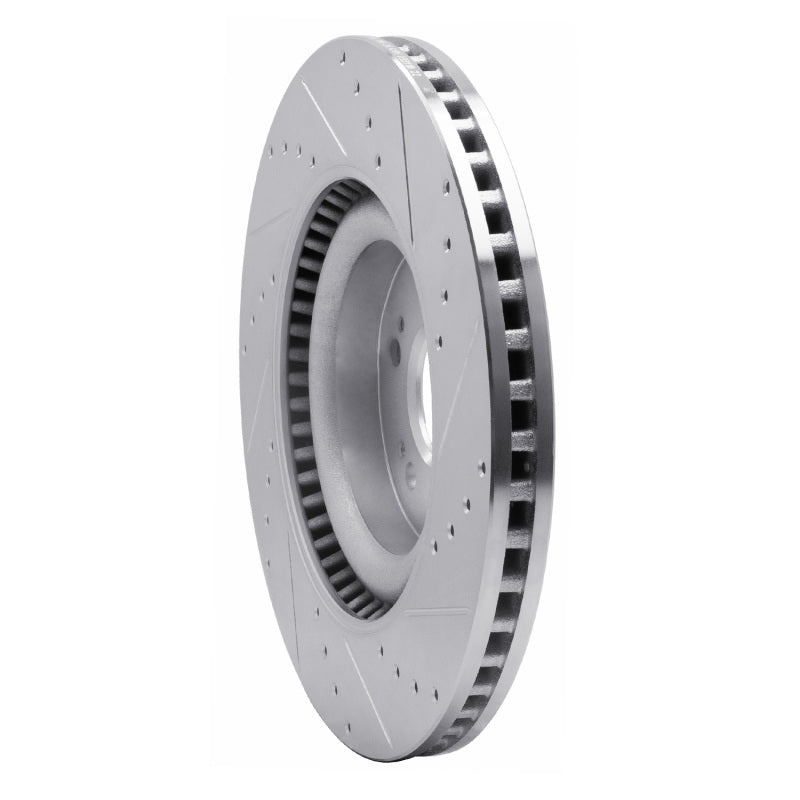 R1 Concepts R1 18-20 Genesis G80 Front Left Drilled & Slotted Silver Brake Rotor