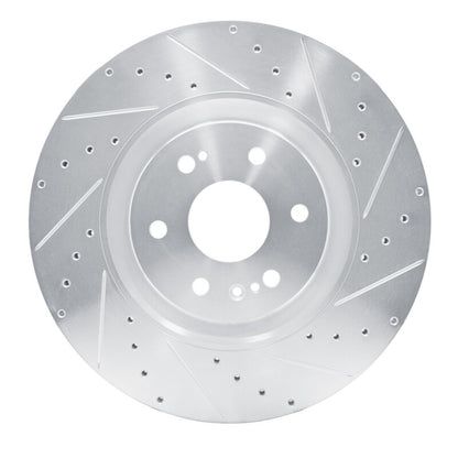 R1 Concepts R1 21-25 Cadillac Escalade Front Right Drilled & Slotted Silver Brake Rotor