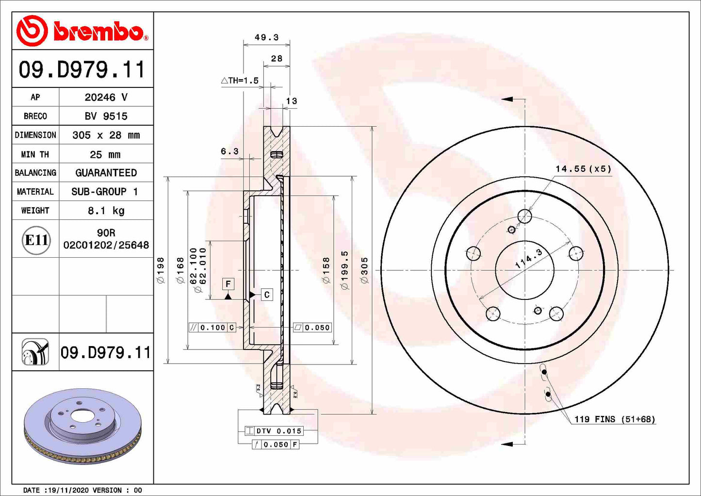 AUGER AUG57175 Disc Brake Caliper Repair Kit