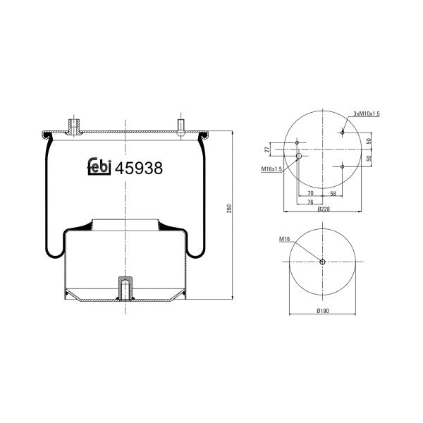 FEBI FE45938 Air Suspension Bellow