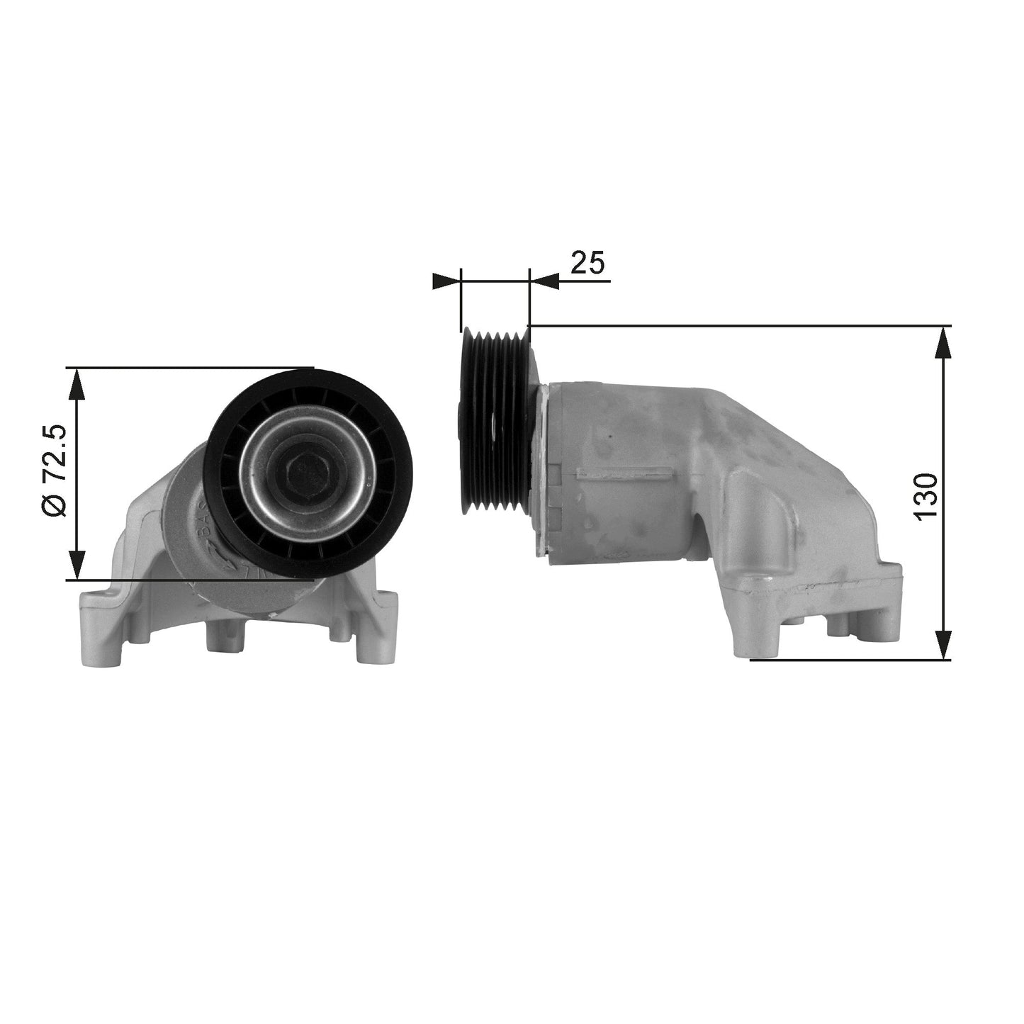 GATES GATT38272 V-Ribbed Belt Tensioner Pulley
