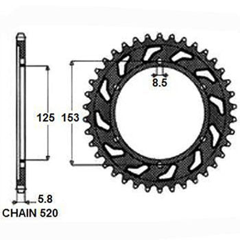 SUNSTAR SUNR1-3559-45 Chain Sprocket