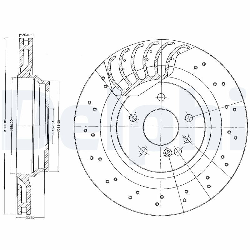 DELPHI BG3880 Brake Disc .