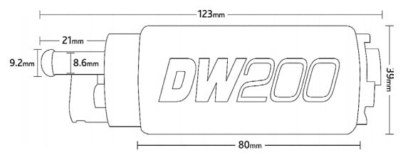 DEATSCHWERKS 9-201-1000 FUEL PUMP DW200 WITH INSTALLATION KIT