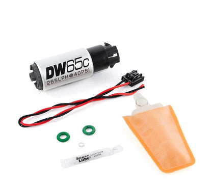 DEATSCHWERKS 9-652-1006 DW65C SERIES, 265LPH COMPACT FUEL PUMP W/MOUNTING CLIPS W/INSTALL KIT FOR