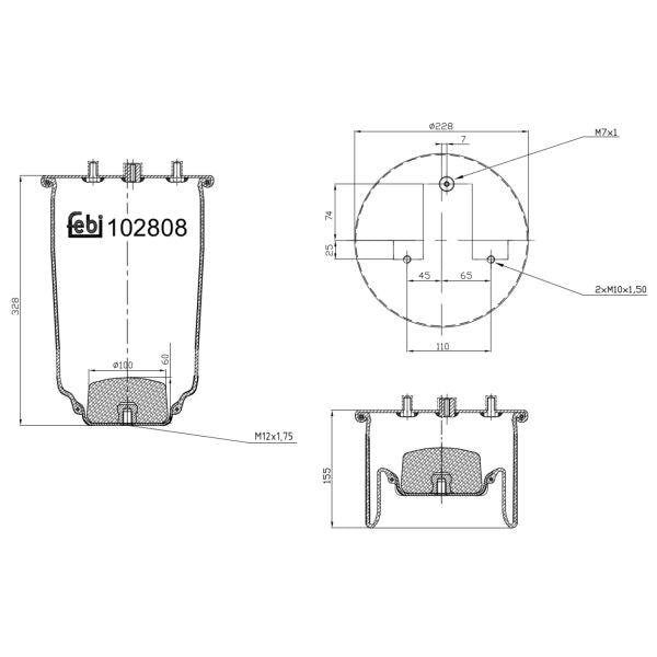 FEBI FE102808 Air Suspension Bellow