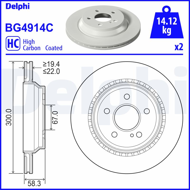DELPHI BG4914C Brake Disc .
