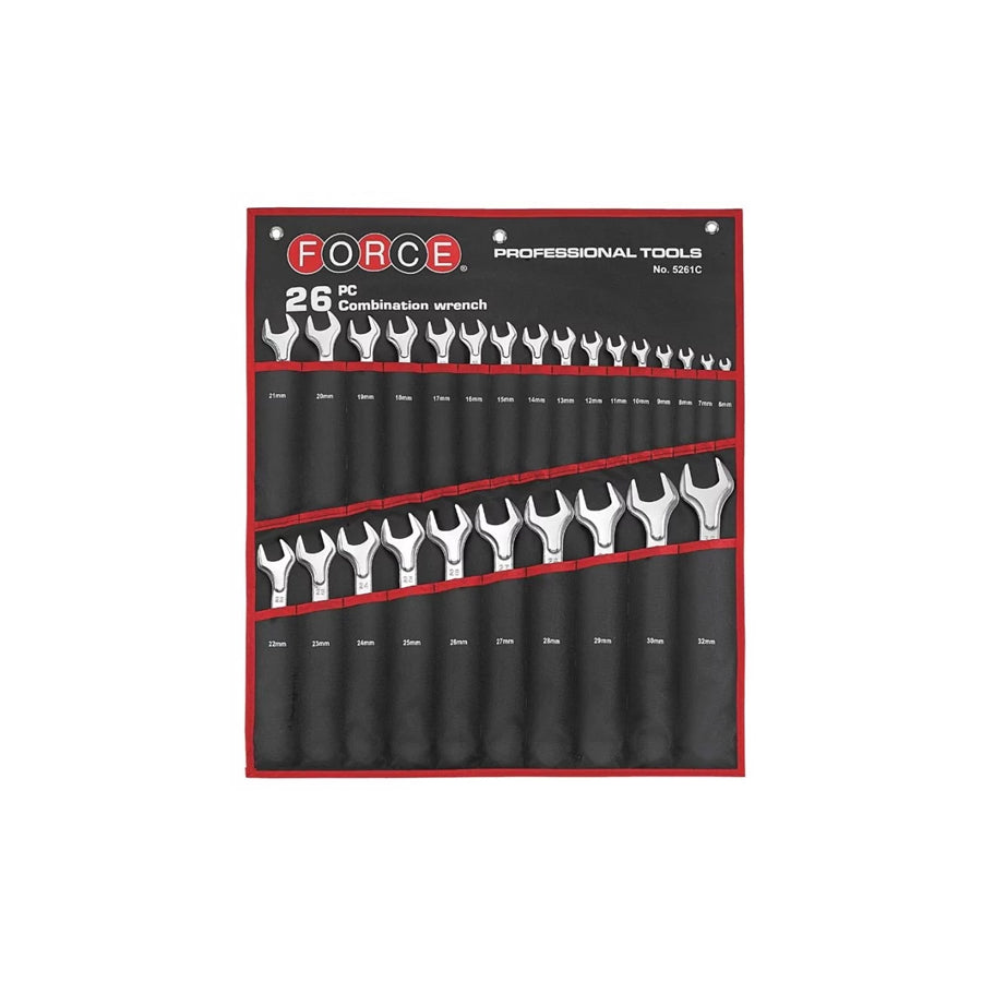 Force 5261C Spanner Set, Ring / Open Ended