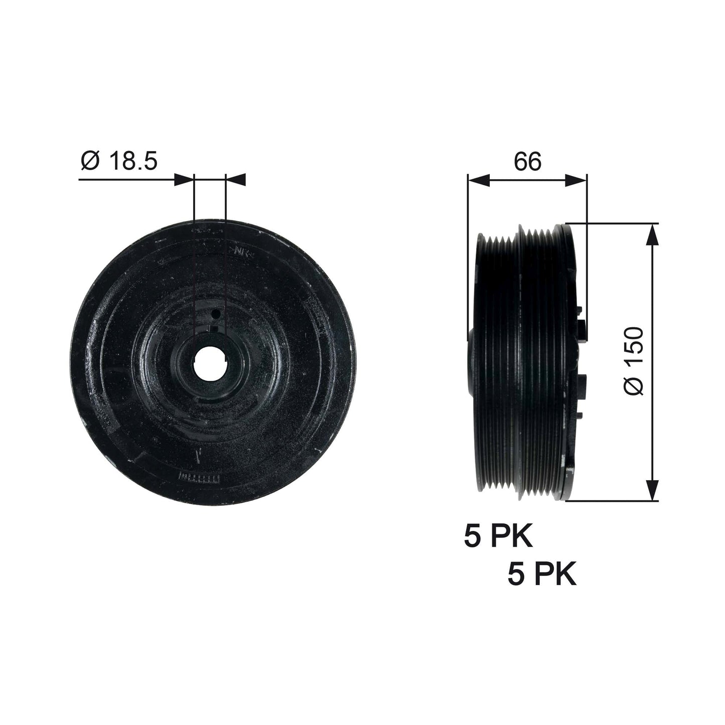 GATES GATTVD1068 Crankshaft Belt Pulley