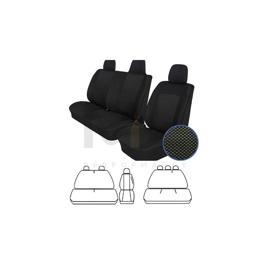 FROGUM S-/53_T06 Car seat cover Black, Front and Rear, (LHD)