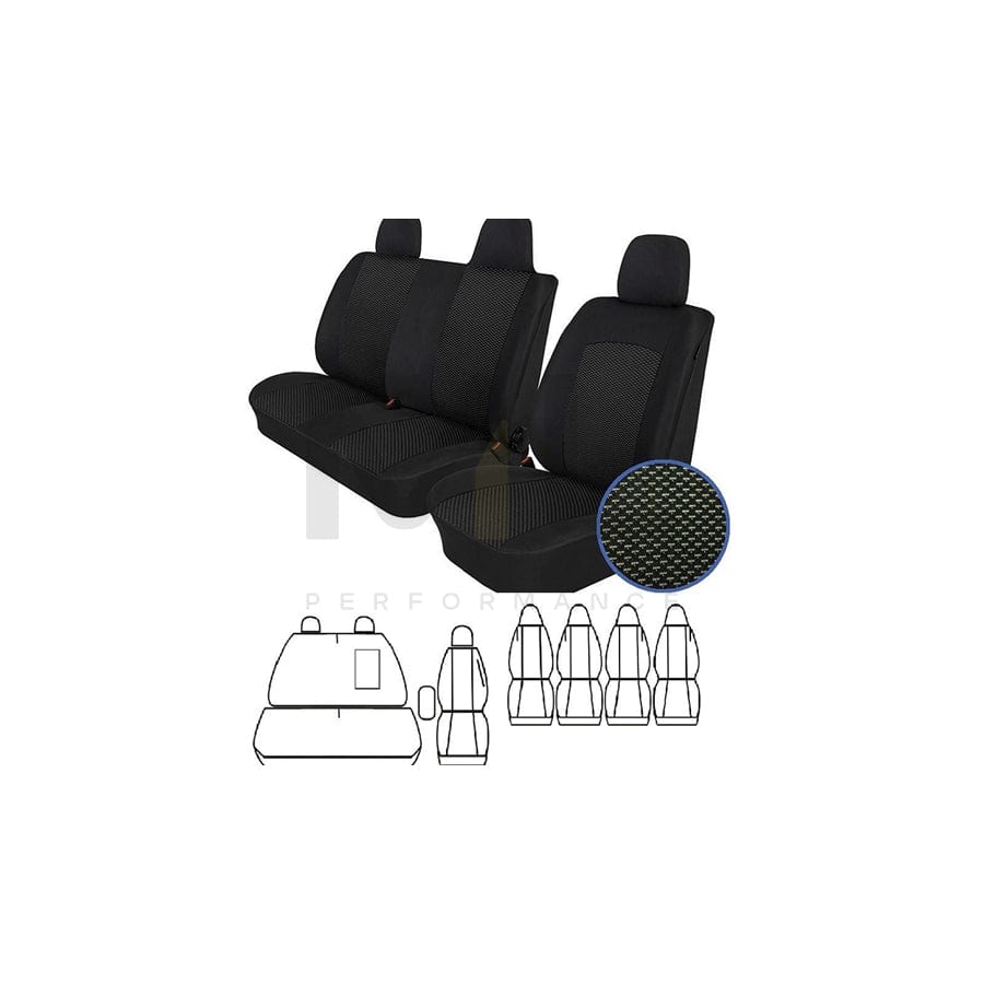 FROGUM S-/57_T06 Car seat cover Black, Front and Rear, (LHD)