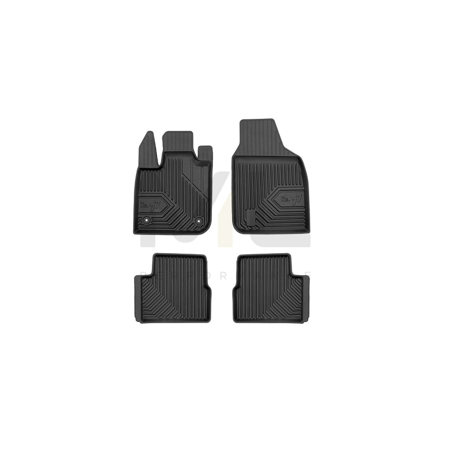 FROGUM Tailored, No.77 77426559 Floor mat set for FIAT 500e Elastomer, Front and Rear, Quantity: 4, Black, (LHD)
