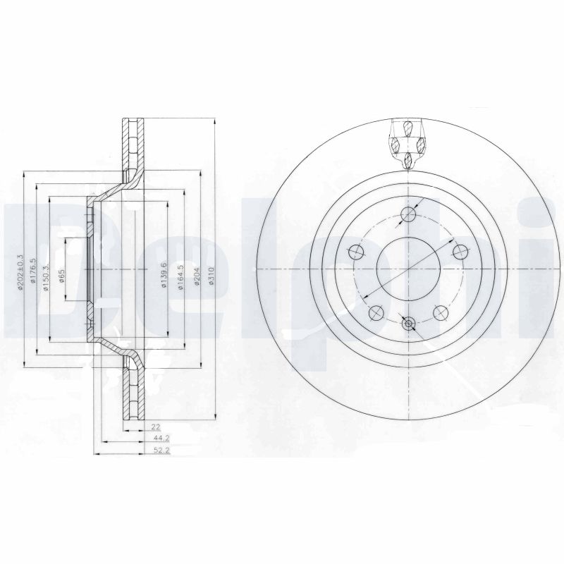DELPHI BG4090 Brake Disc .