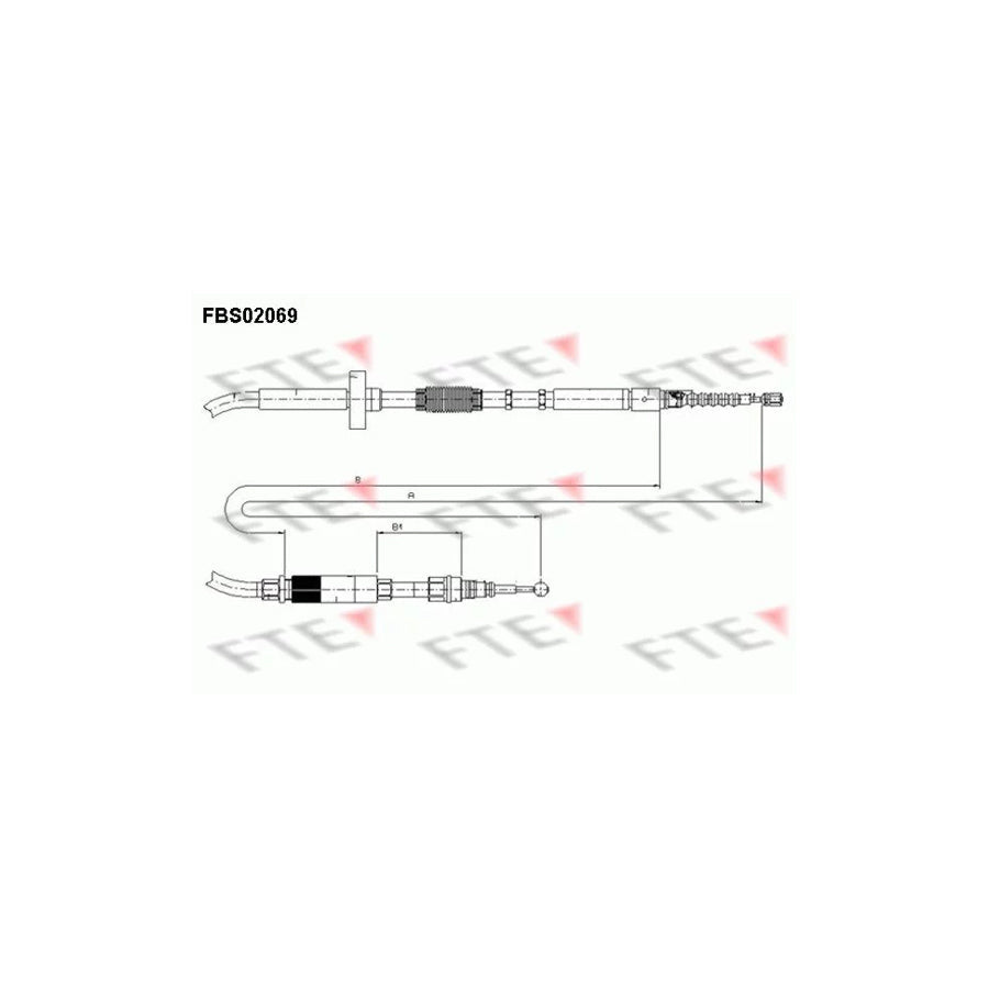 FTE 9250070 Hand Brake Cable for Audi A4