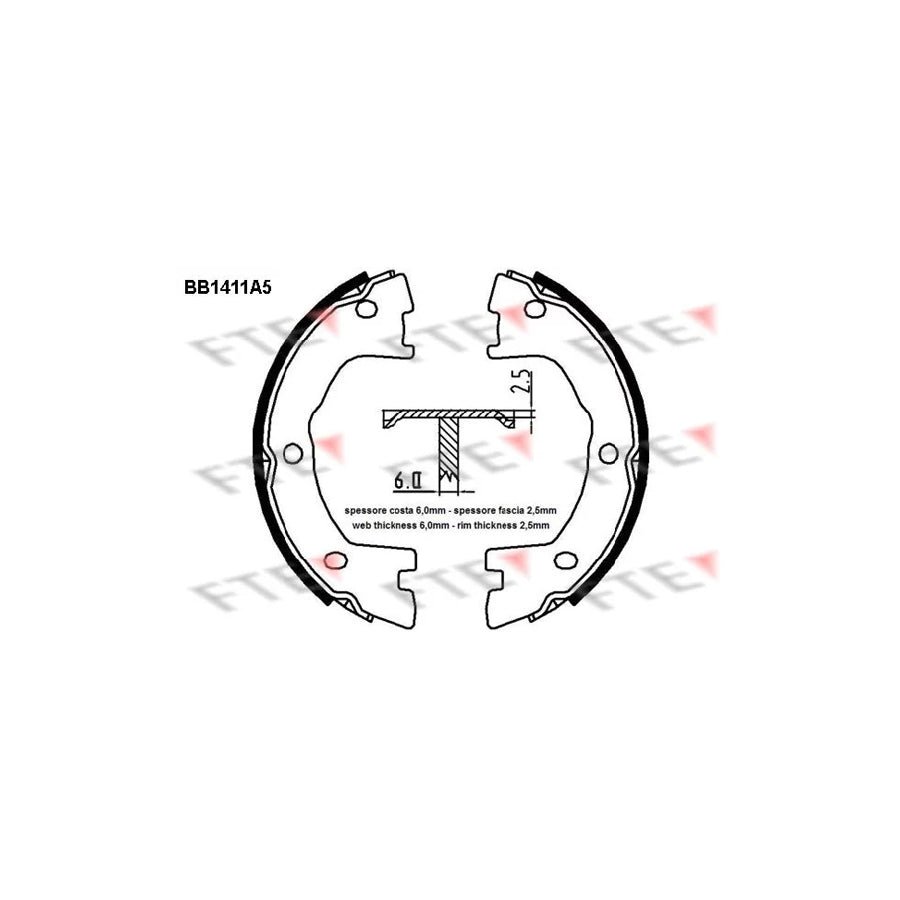 FTE Bb1411A5 Handbrake Shoes
