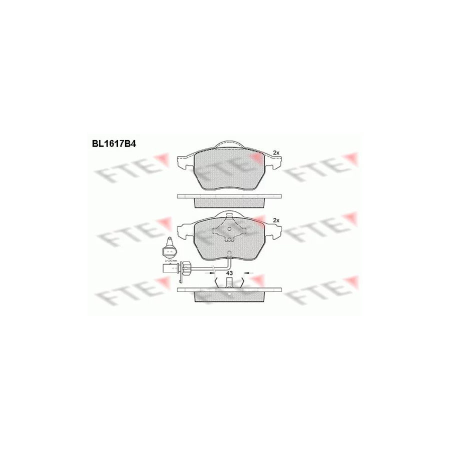 FTE Bl1617B4 Brake Pad Set for Skoda Superb I Saloon (3U4)
