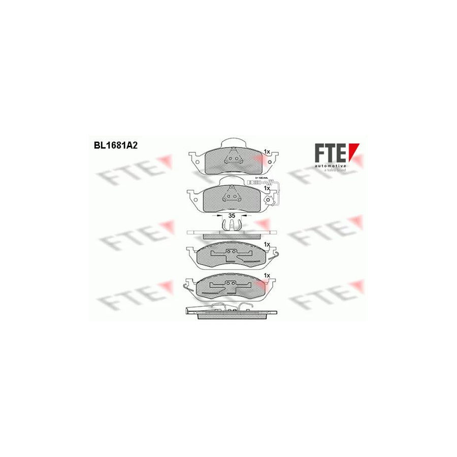 FTE Bl1681A2 Brake Pad Set Suitable for Mercedes-Benz ML-Class (W163)