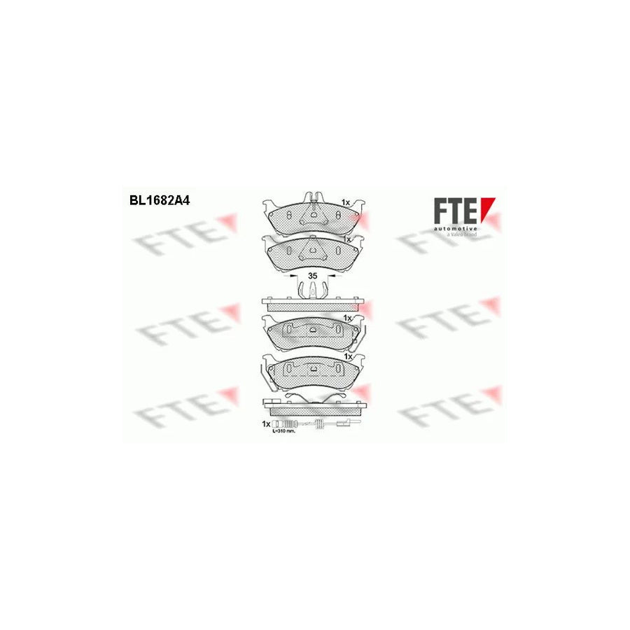 FTE Bl1682A4 Brake Pad Set Suitable for Mercedes-Benz ML-Class (W163)