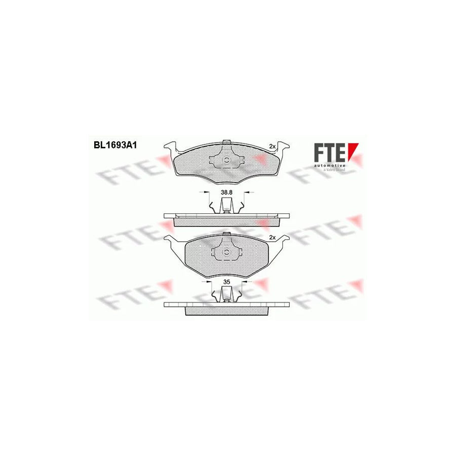FTE Bl1693A1 Brake Pad Set for VW Lupo / Lupo 3L (6X1, 6E1)
