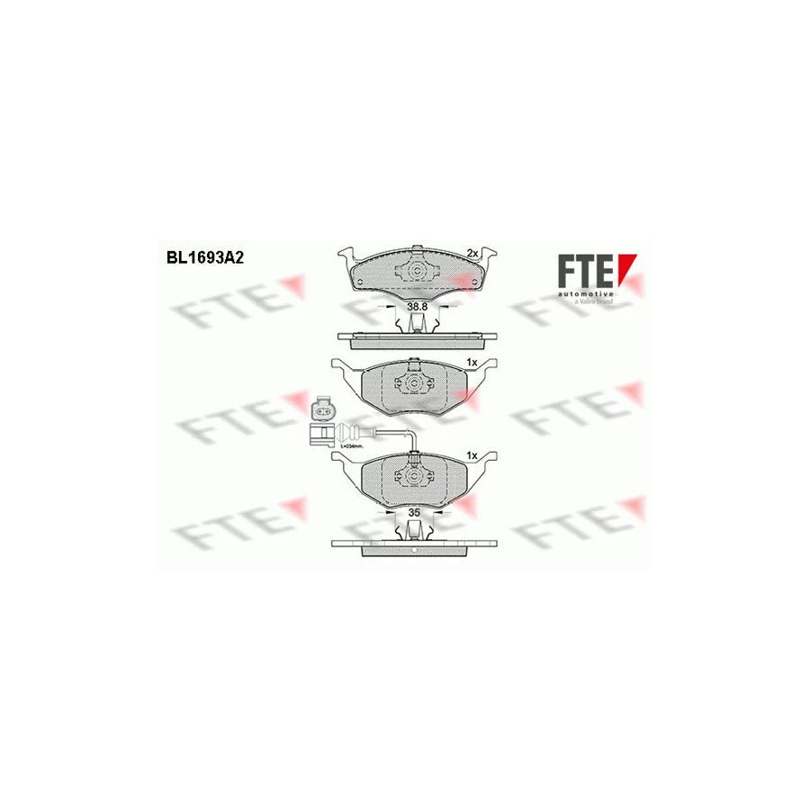 FTE Bl1693A2 Brake Pad Set for Audi A2 (8Z0)