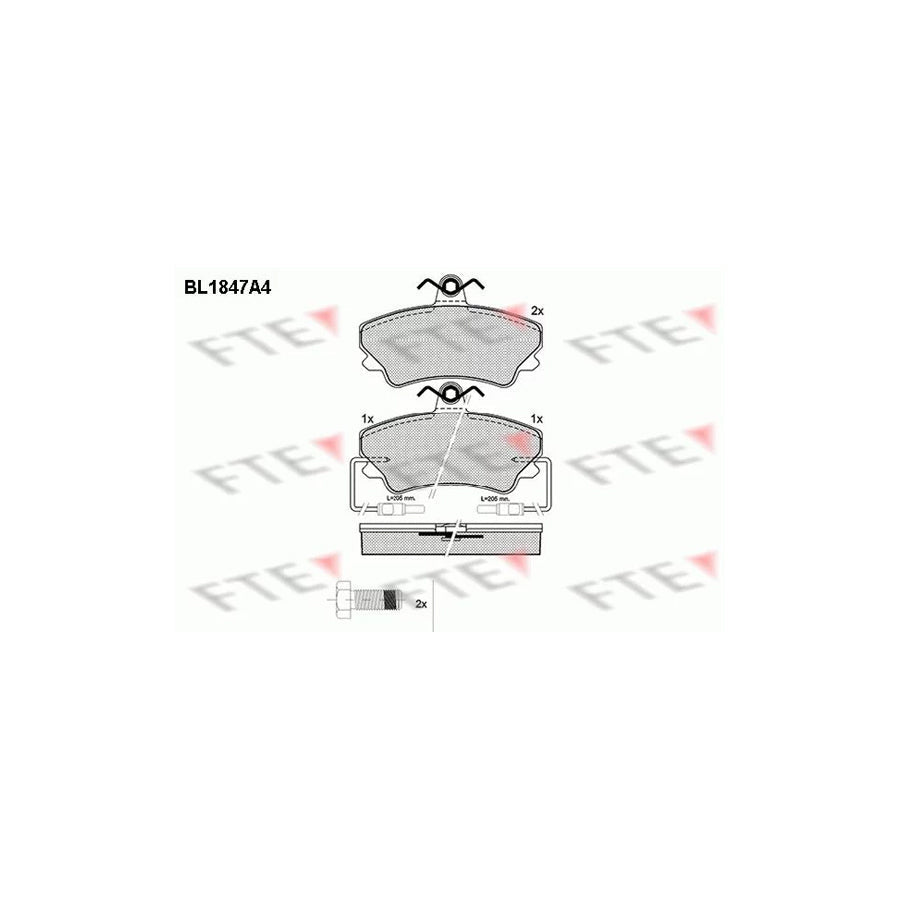 FTE Bl1847A4 Brake Pad Set for Renault Espace II (J63/S63)